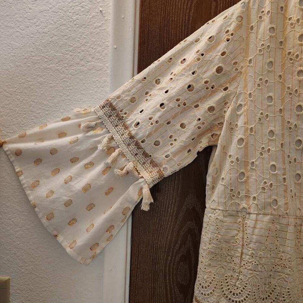 NAOO Cream and Gold Boho Dress - Picture 4 of 7
